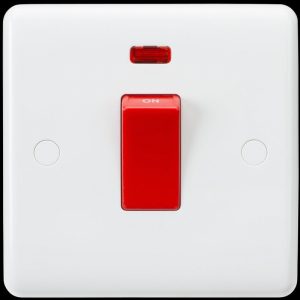 Switch 45Amp 1Gang Double Pole Neon CURVED EDGE