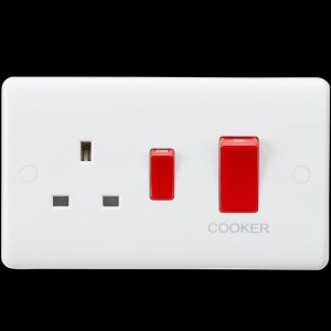 Cooker Panel 45Amp Double Pole CURVED EDGE