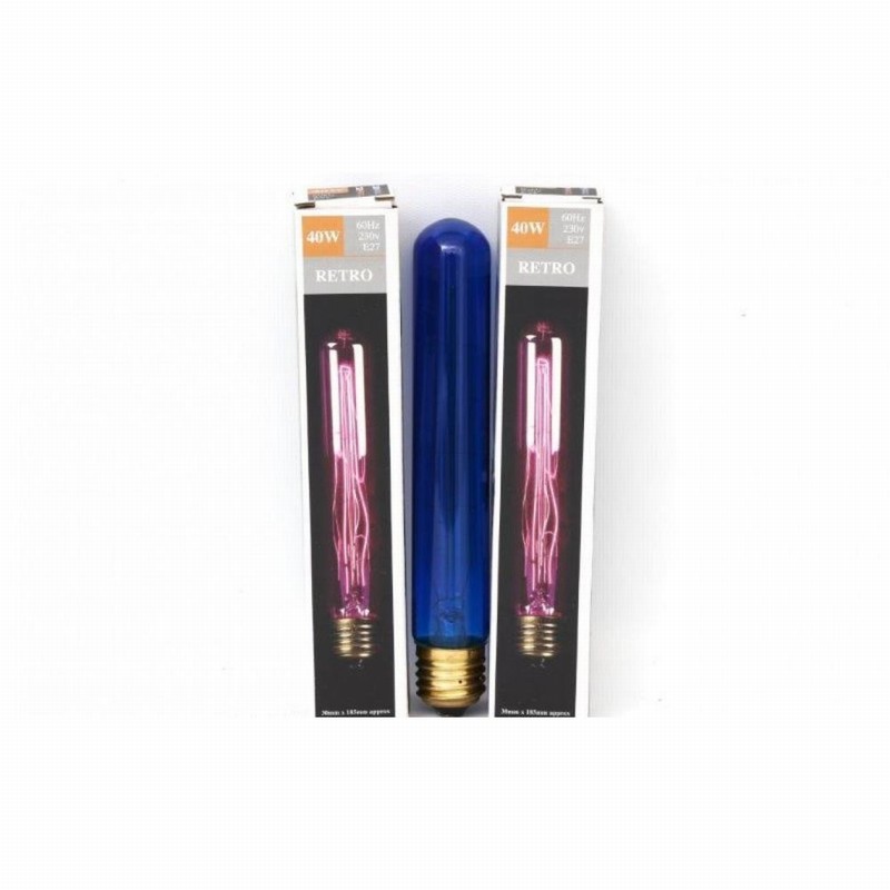 Lamp Retro Tube 40Watt ES Blue 185x30mm