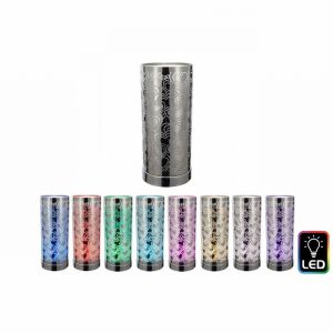 Oil Burner Heart Design LED 25.5cm Silver