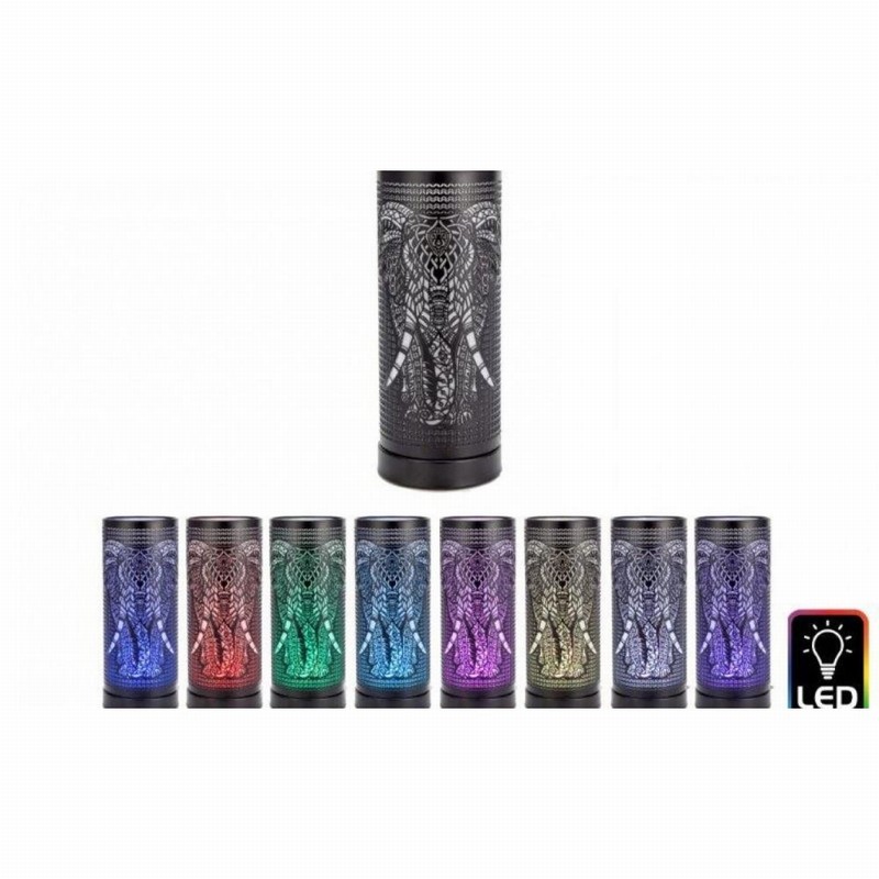 Oil Burner Elephant Design LED 25.5cm Black