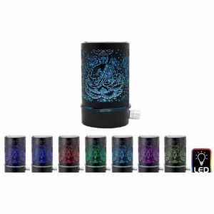 Oil Burner Buddha Black LED 13x7cm