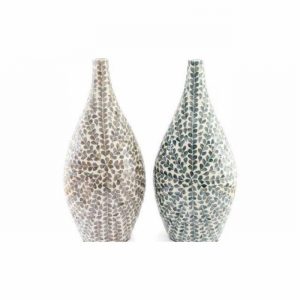 Vase CAPIZ Bottle Shape Bamboo Beige 62x29cm