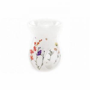 Oil Burner Flowers Design 15.5cm Glass