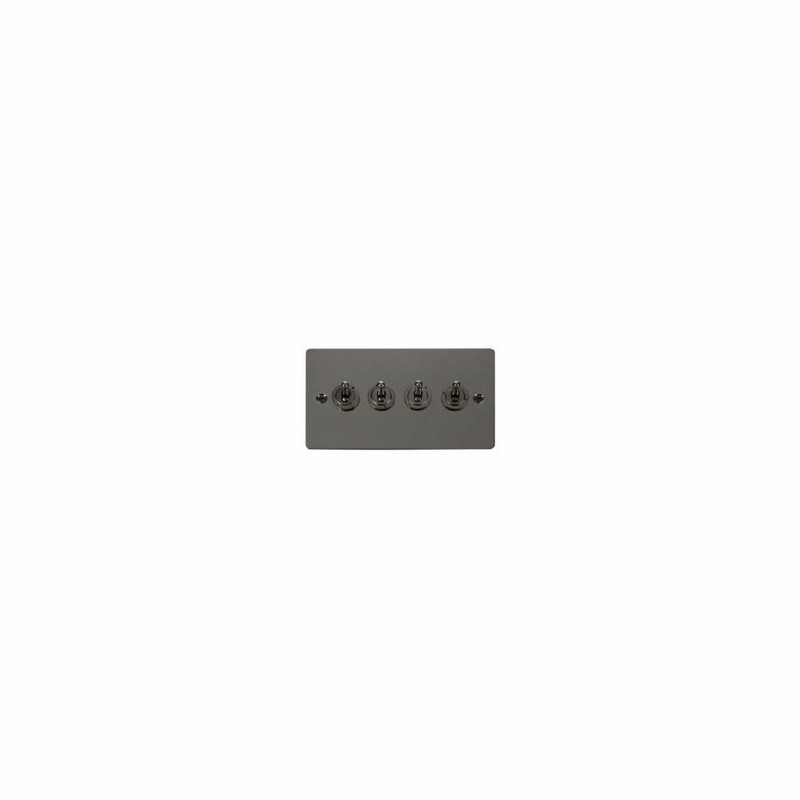 SWITCH LIGHT TOGGLE 4GANG 2WAY BLACK NICKEL