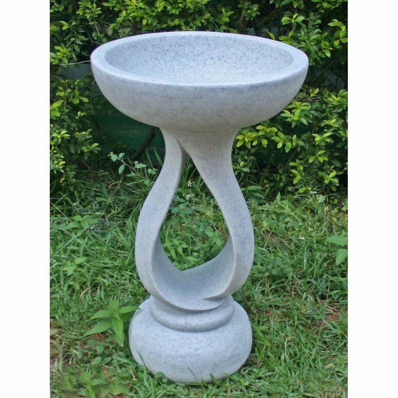 Garden Ornament CONTEMPORARY BIRD BATH GRANITE Colour 72cm