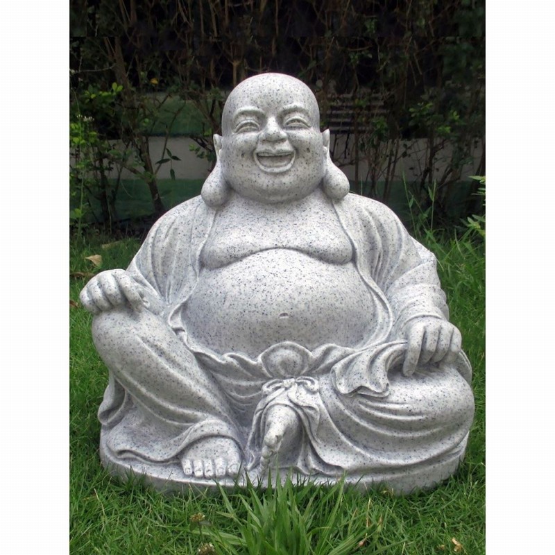 Garden Ornament LAUGHING BUDDHA GRANITE Colour 30cm