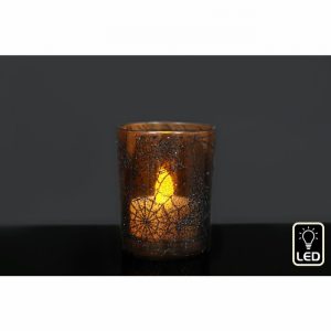 Candle Pot Scary Cobweb Design LED 5.5x6cm CR2032 Inc.