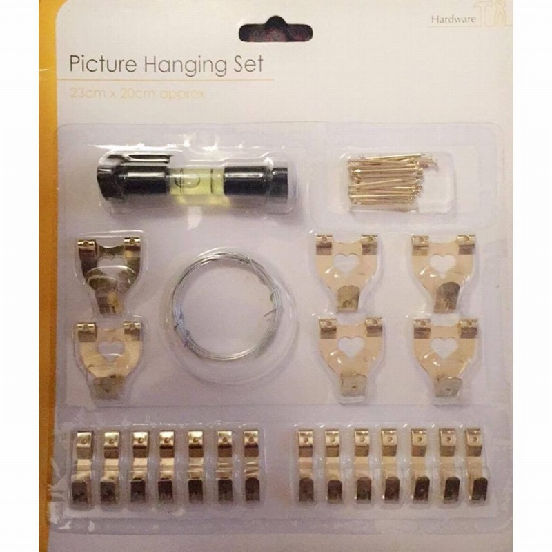 Picture Hook & Hanging Set c./w. Level