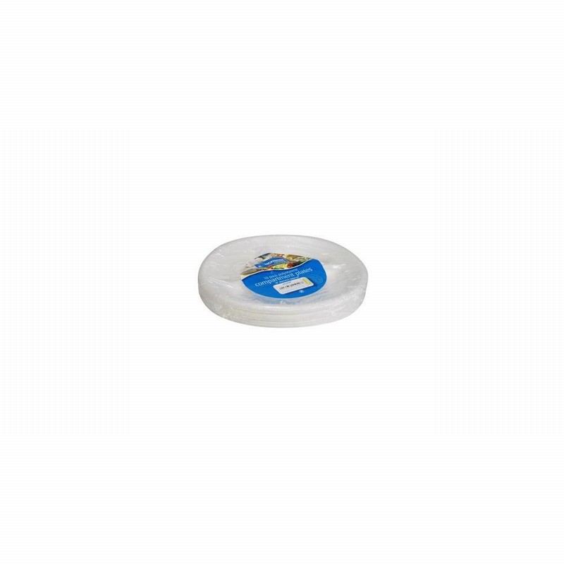 Plates Polystyrene 10" 3 Compartment D