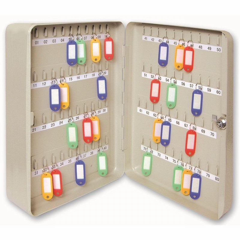Key Cabinet 80 Hook Key Operated Grey