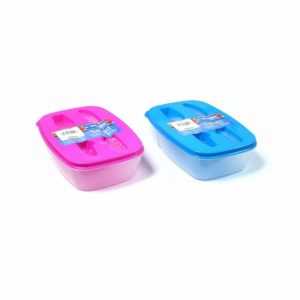 Food Box Rect. 1Ltr Divided Knife & Fork Built in Lid