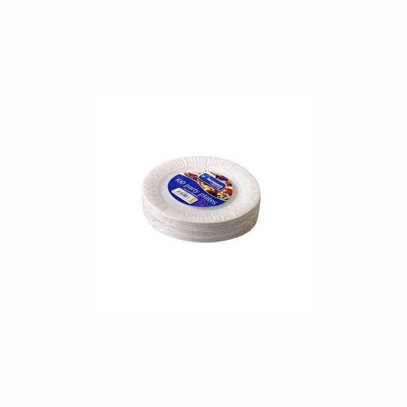 Plates Paper White 7"x100