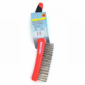 Wire Brush 4Row SS Fill Plastic Soft Grip Handle