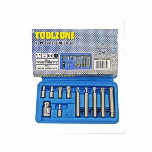 Hexagonal Spline Sockets Cased 11Pce.