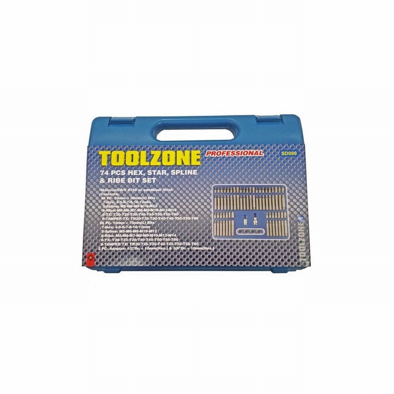 Hexagonal Star Ribe Spline & Ribe Sockets Cased 74Pce.