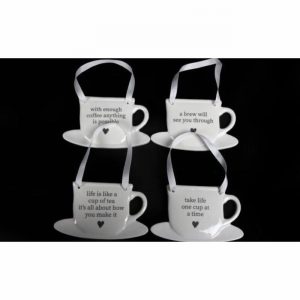 Wall Plaque White Ceramic Teapot Design A Brew
