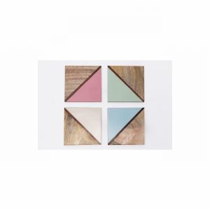 Coasters 2Tone Wood x4 Square