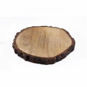 Chopping Board Heavy Wood & Bark 25cm Round