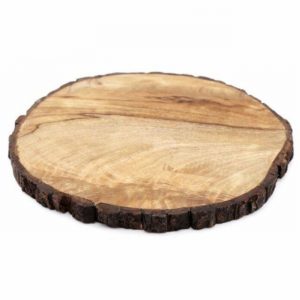 Chopping Board Heavy Wood & Bark 42cm Round