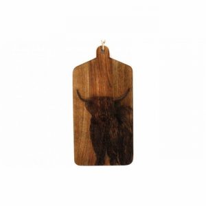 Cheese Board Wood Engraved COW 30cm