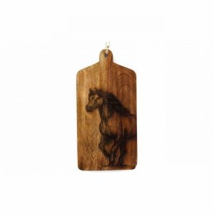 Cheese Board Wood Engraved HORSE 30cm