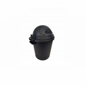 Dustbin Plastic 50Ltr. Clip On Lid Opening Bullet Patt.