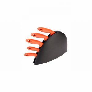 Knife Block Set 6Pce. Deluxe Red & Black