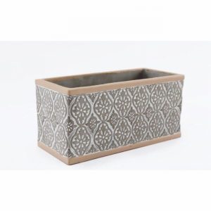 Planter Trough 25x12cm Embossed Cement