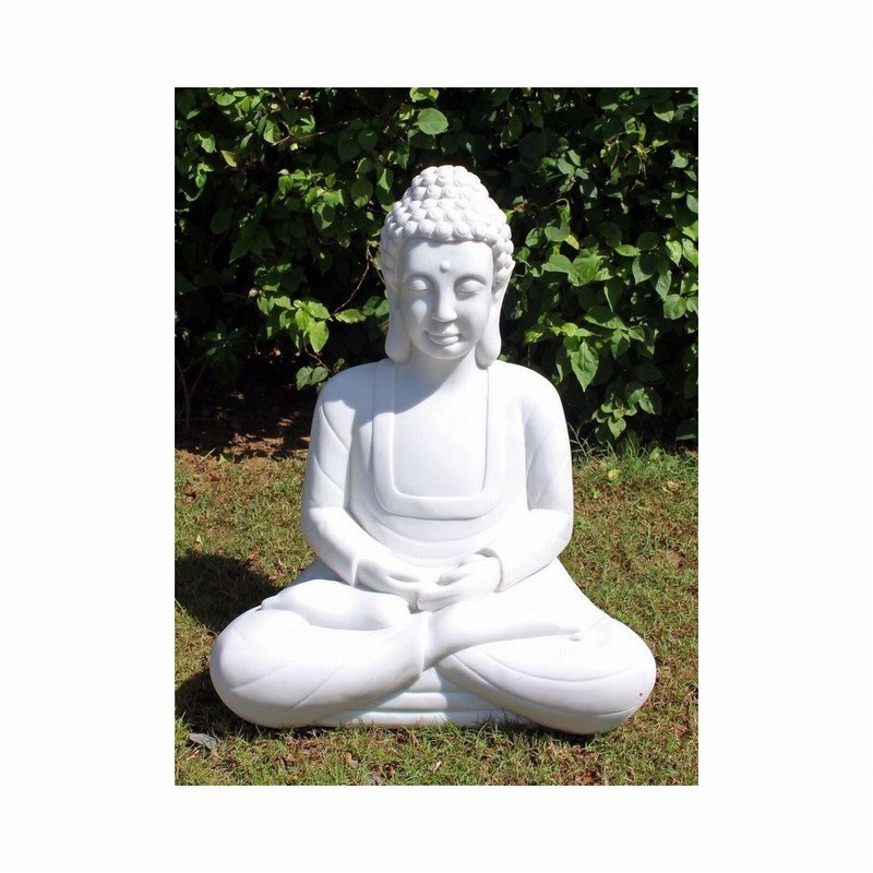 Garden Ornament MED BUDDHA MED WHITE MARBLE Colour 55cm