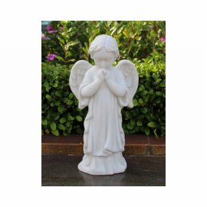Garden Ornament PRAYING STANDING CHERUB WHITE Colour 37cm