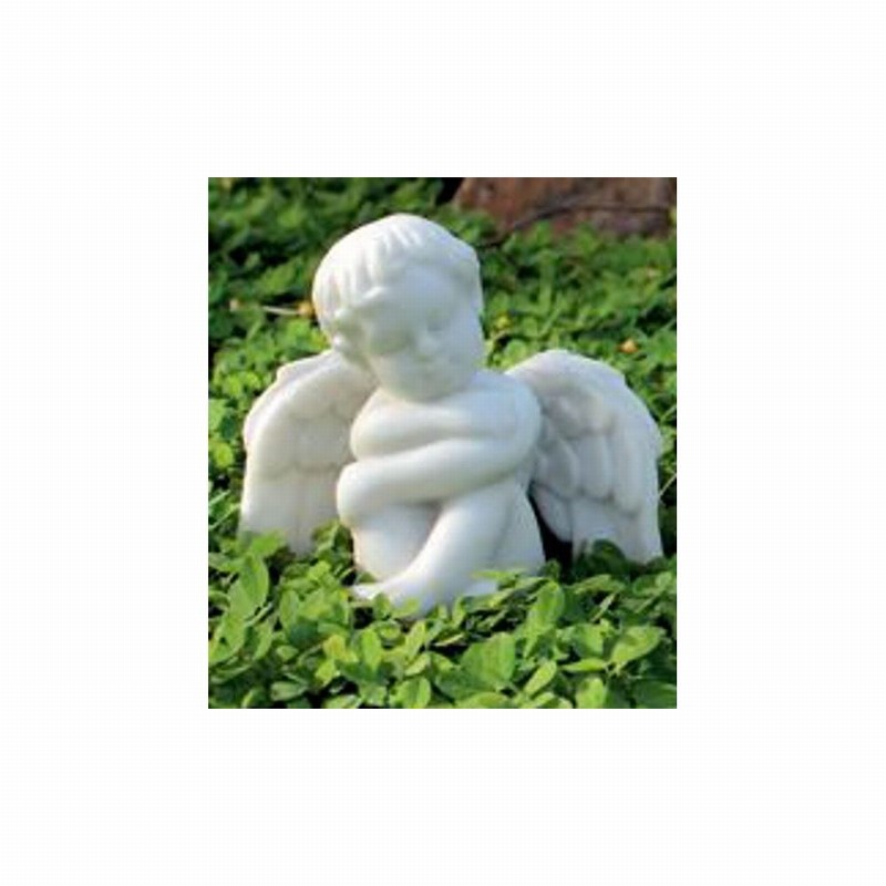 Garden Ornament CURIOUS CHERUB WHITE Colour 26cm