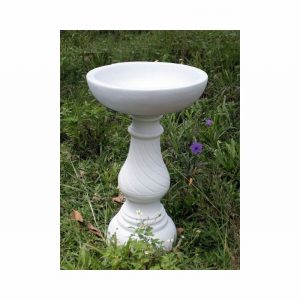 Garden Ornament GEORGIAN BIRD BATH WHITE MARBLE Colour 70cm