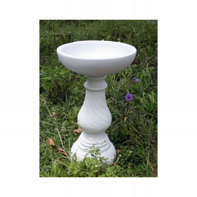 Garden Ornament GEORGIAN BIRD BATH WHITE MARBLE Colour 70cm