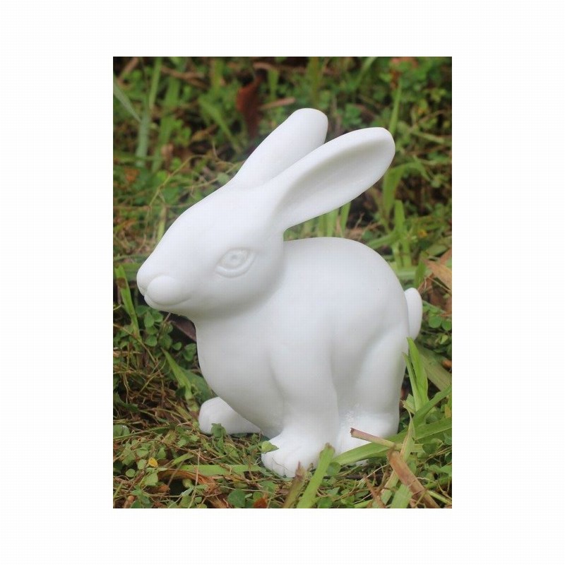 Garden Ornament CLOVER THE RABBIT WHITE Colour 16cm