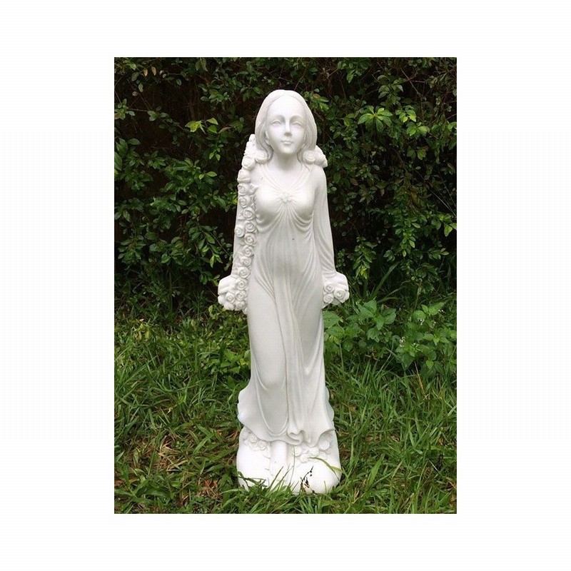 Garden Ornament FLORA GODDESS OF FLOWERS WHITE Colour 85cm