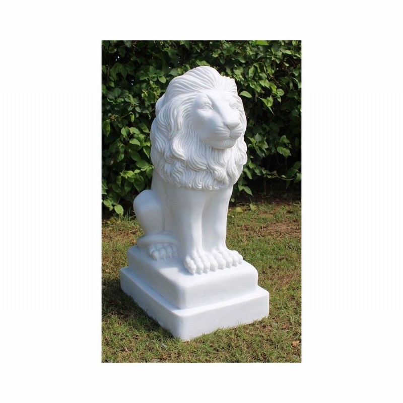 Garden Ornament SITTING LION WHITE Colour 71cm