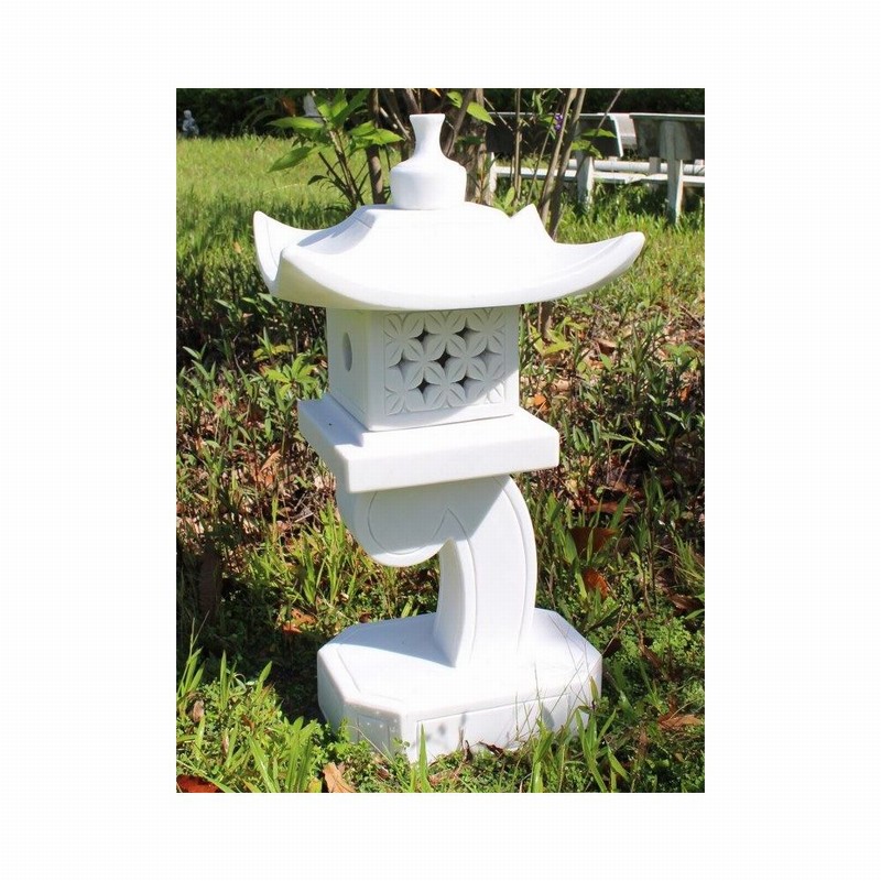 Garden Ornament PAGODA LANTERN WHITE MARBLE Colour 80cm