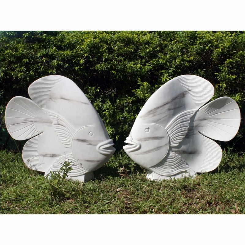 Garden Ornament FISH PAIR BLK & WHT Colour 70cm