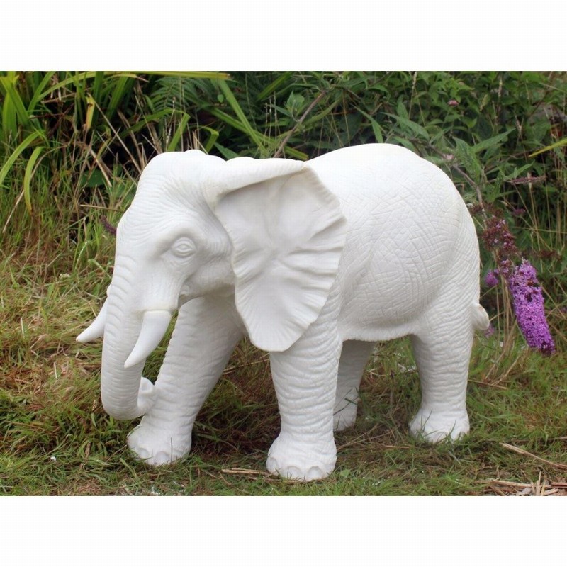 Garden Ornament STANDING ELEPHANT WHITE Colour 42cm