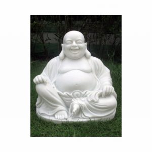 Garden Ornament LAUGHING BUDDHA WHITE Colour 30cm