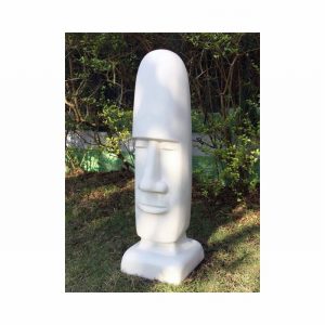 Garden Ornament EASTER ISLAND HEAD WHITE MARBLE Colour 70cm