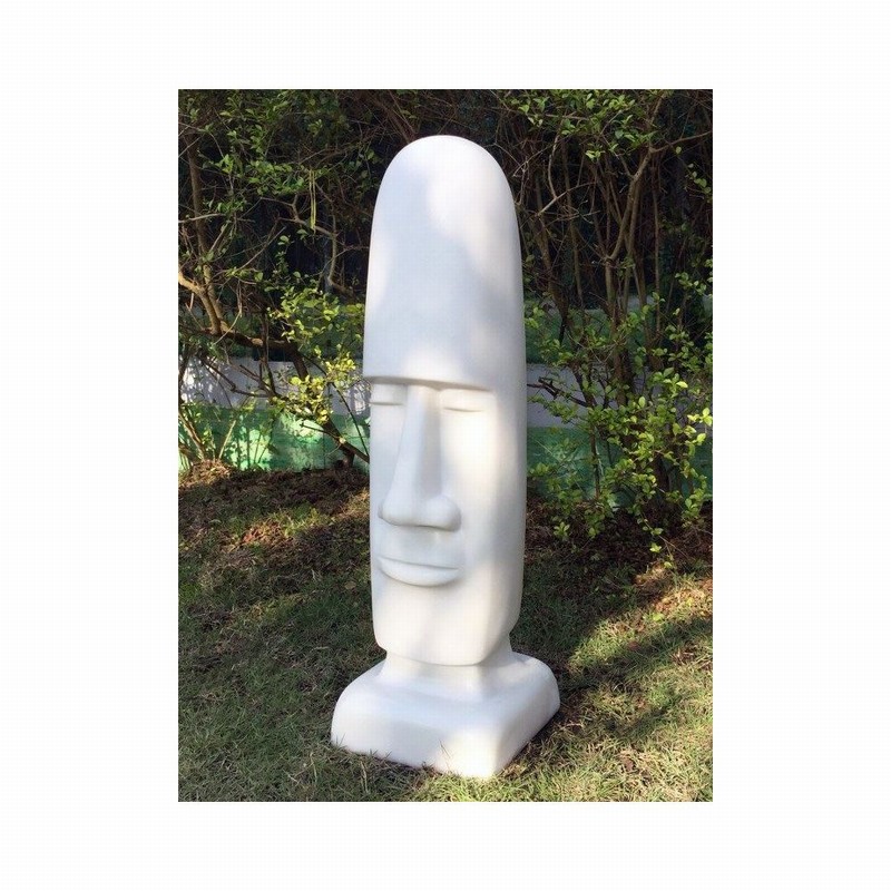 Garden Ornament EASTER ISLAND HEAD WHITE MARBLE Colour 70cm