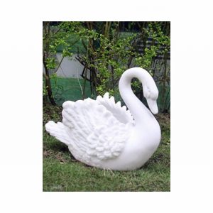 Garden Ornament SWAN PLANTER WHITE MARBLE Colour 37cm