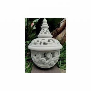 Garden Ornament MODERN LANTERN WHITE MARBLE Colour 42cm