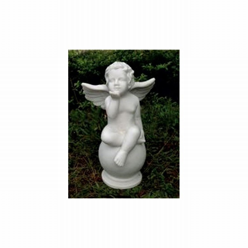 Garden Ornament KISSING CHERUB WHITE Colour 50cm