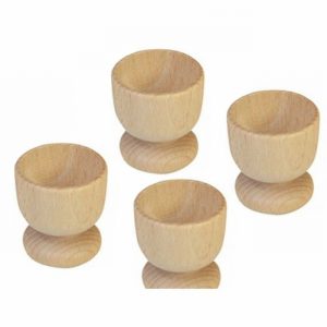 Egg Cup NATURALS Rubberwood x4