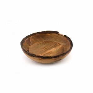 Bowl Wooden 25cm Bark Edge