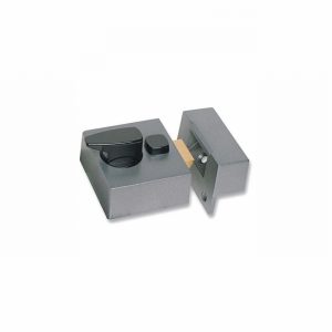 Lock Nightlatch Double Locking Narrow Gun Metal Grey