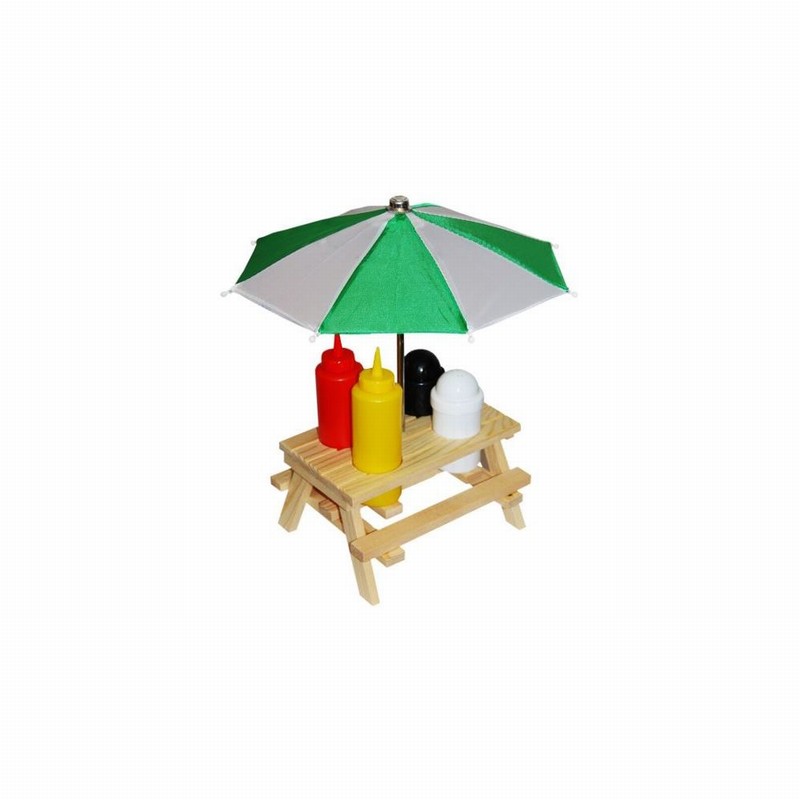 Condiment Set 4Pce. In Bench Stand